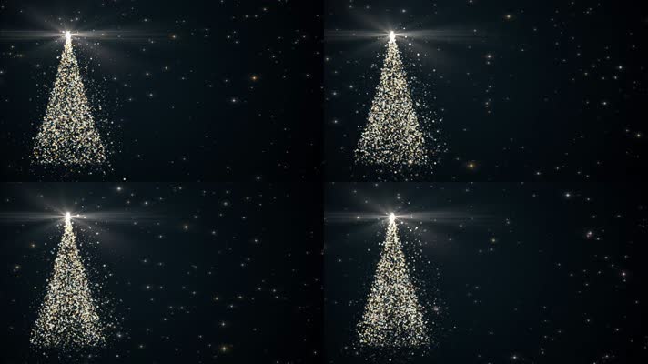4K超清彩色粒子圣诞树背景14