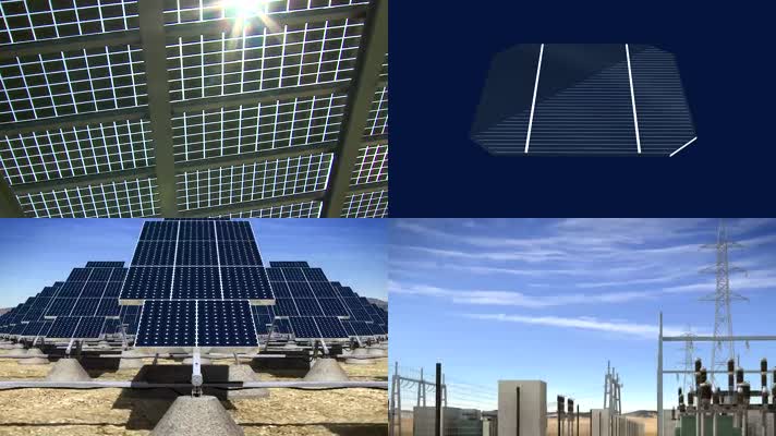 太阳能新能源电网素材