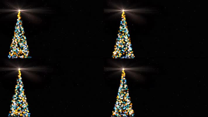 4K超清彩色粒子圣诞树背景01