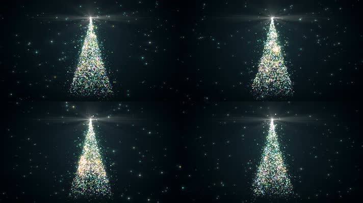 4K超清彩色粒子圣诞树背景07