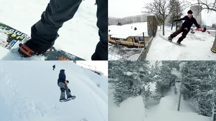 冬季滑雪运动4K实拍
