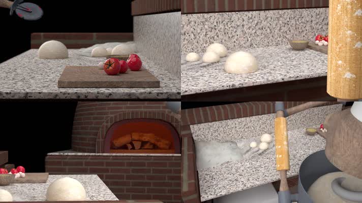 美味披萨制作三维动画