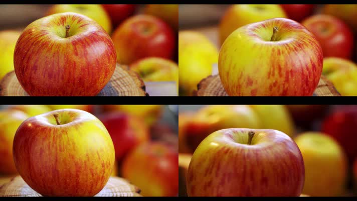 4K超清水果红苹果特写镜头