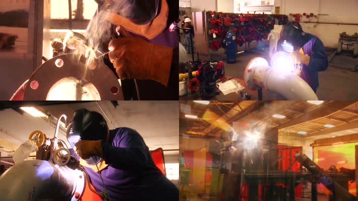 电焊工金属焊接打磨工厂工人企业宣传片素材