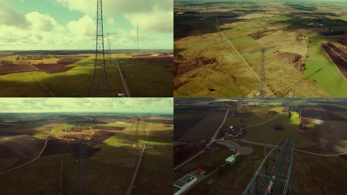 4K国家电网电力铁塔供电网络设施电力公司