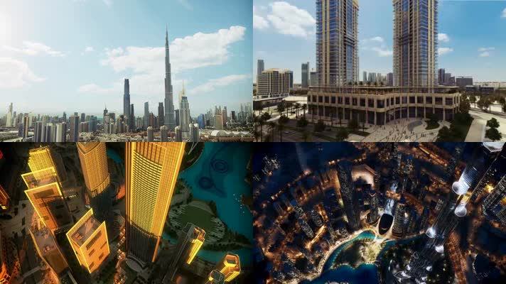 迪拜城市建筑房地产三维建筑漫游动画