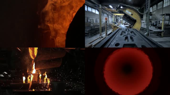 炼钢厂钢铁铸造重工业制造企业宣传片素材