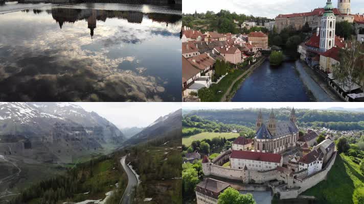 欧洲旅游城市建筑城市宣传4K航拍