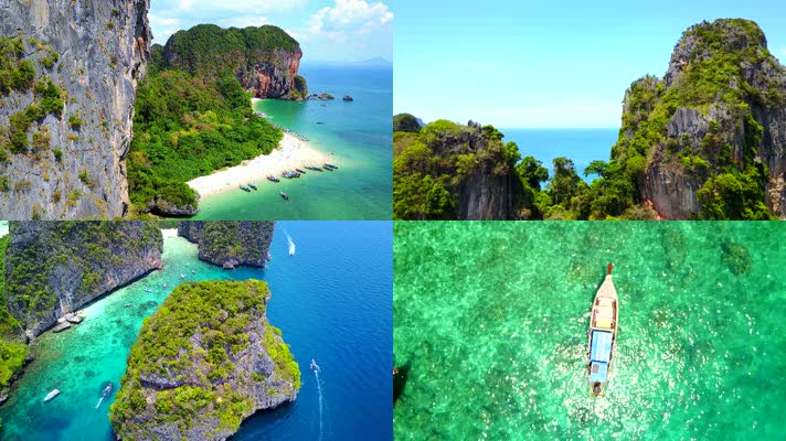 泰国普吉岛披披群岛甲米旅游观光4K航拍