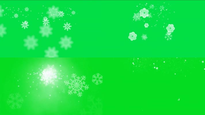 绿屏抠像视频素材雪花片通道合成