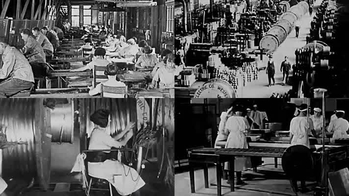 工业革命时期工厂生产线老
