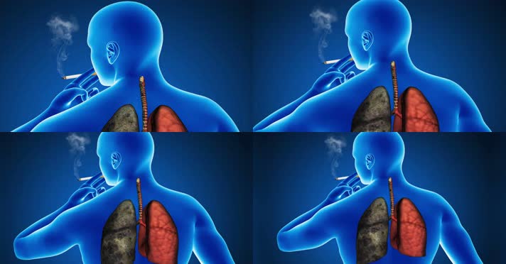 4K吸烟抽烟危害肺健康肺癌疾病戒烟广告素材