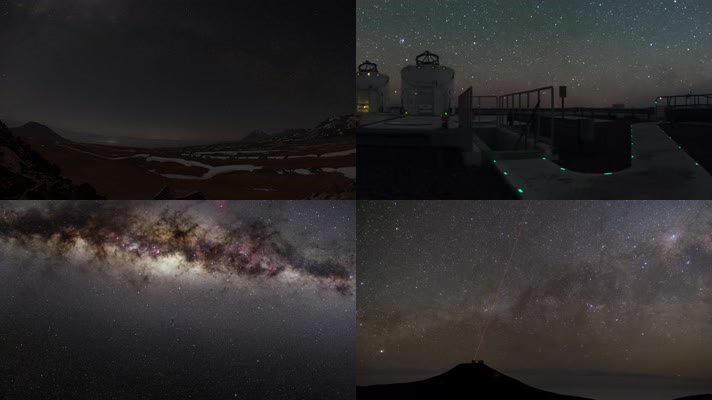 4K美丽夜晚星空自然风景延时拍摄