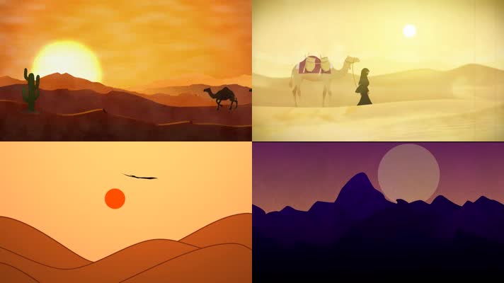 沙漠骆驼阿拉伯人动画