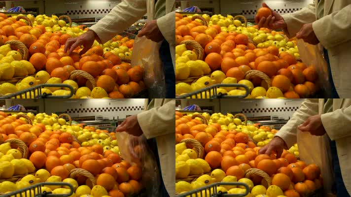 橘子 买水果 超市 挑选水果  