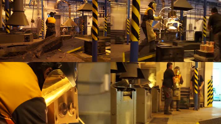 钢铁工厂熔炉钢水铸造车间生产