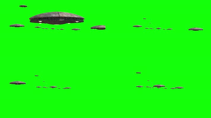 成群宇宙飞船绿屏抠像