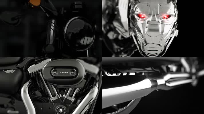 金属怪兽摩托车3D动画