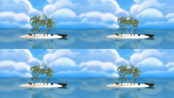 海岛小船动画