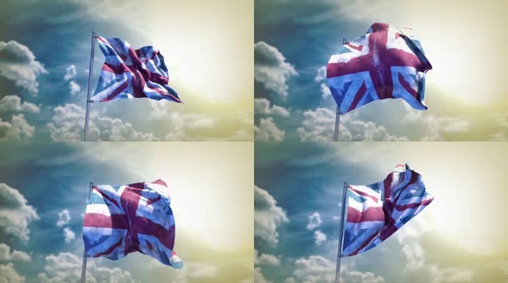 英国国旗飘扬CG动画