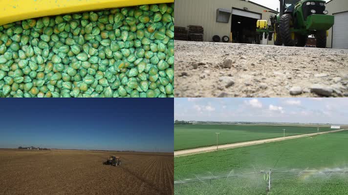 绿色农业灌溉大豆玉米播种农耕农业素材
