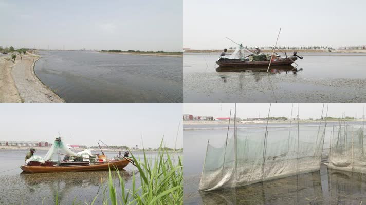 捕鱼设施 渔民整理渔网