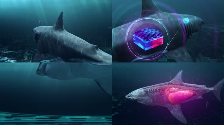 科技、鲨鱼、海底、CG