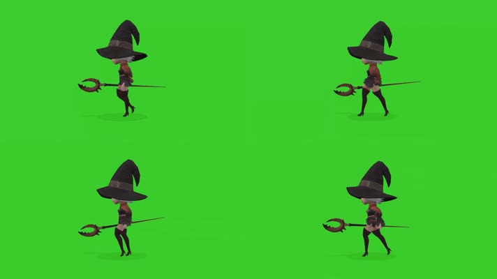 绿幕 绿屏 绿布 抠像 影视 后期 特效 小魔女绿幕视频素材小魔女画质