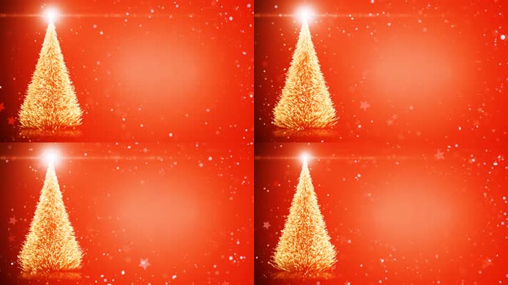 4K超清橙色粒子圣诞树背景