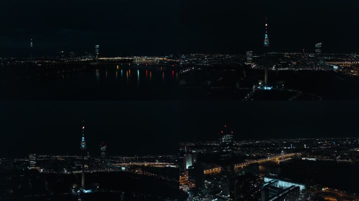奥地利首都维也纳城市夜景4K航拍