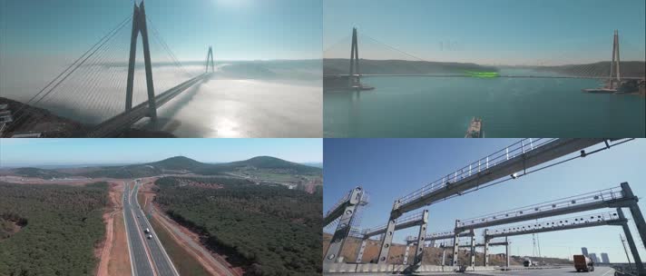 大气航拍大桥高速公路视频