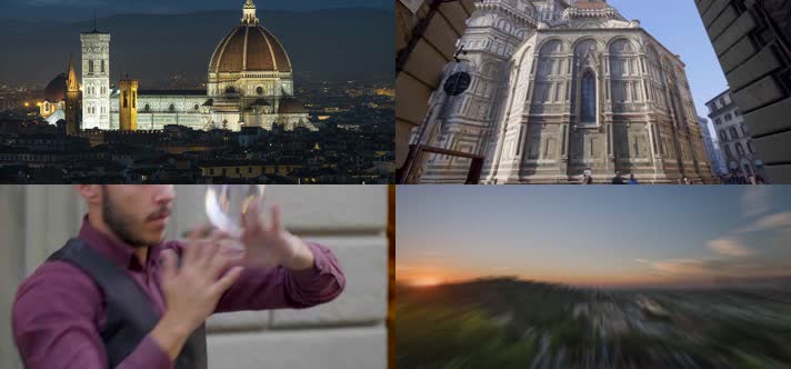 意大利佛罗伦萨城市风光延时拍摄4K实拍