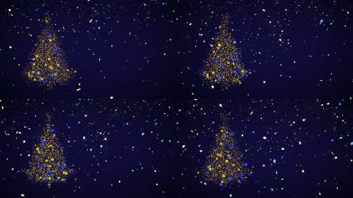 4K超清彩色粒子圣诞树背景