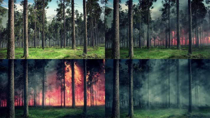 森林大火燃烧火灾自然灾害生态灾害