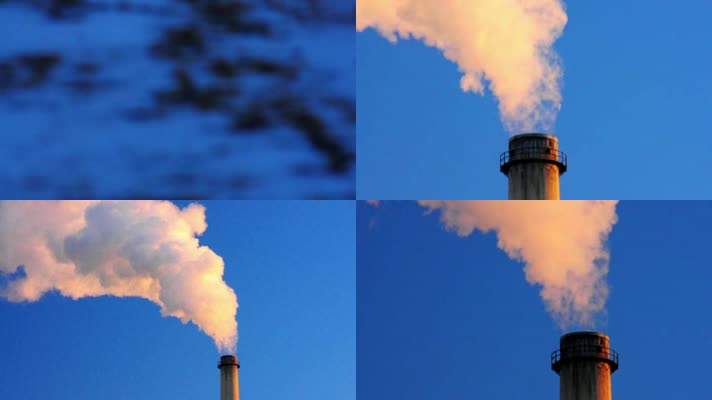 工厂废气排放烟囱冒烟环境污染环保宣传片
