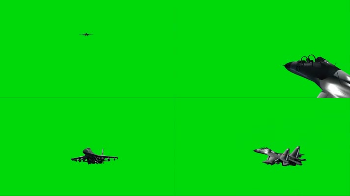 绿幕视频素材战斗机