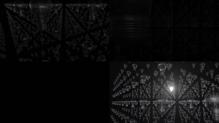 电灯泡阵列艺术动态素材视频背景