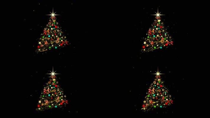多彩粒子圣诞树带透明通道1