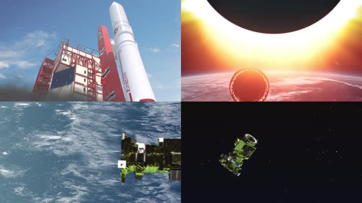 火箭发射卫星分离动画视频