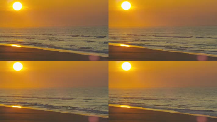 夕阳的大海海浪