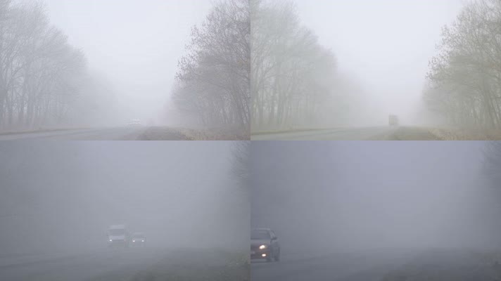 雾天公路开车