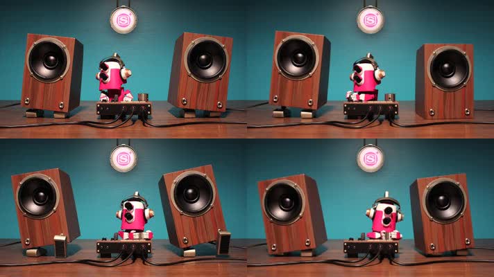 音箱喇叭音响跳舞3D动画