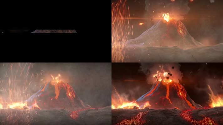 火山喷发 动画视频