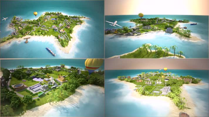 大海小岛3D动画