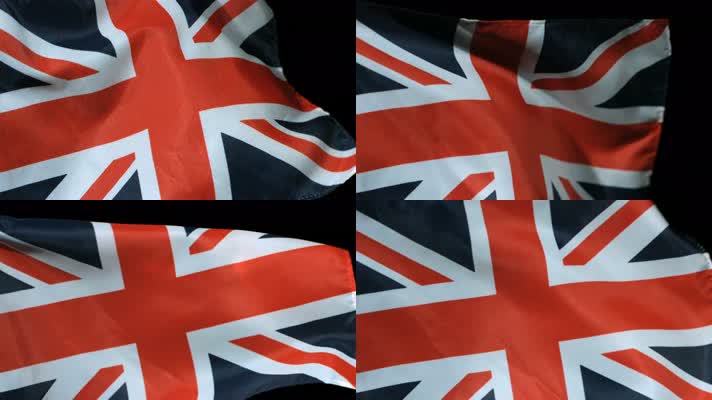 英国国旗飘扬 国旗波浪状飘扬 