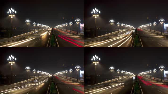 4K视频-洛阳城市交通夜间延时拍摄