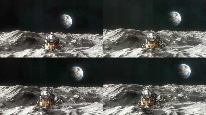 登陆月球月球上看地球