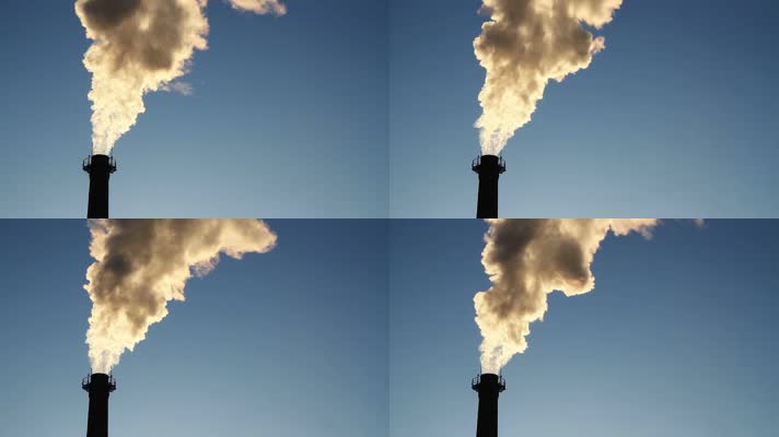 工业烟囱冒烟环境污染环保宣传