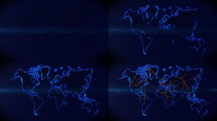 地球世界版图几何线条连接