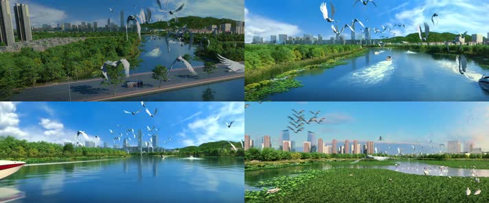 33.三维生态城市湿地公园动画